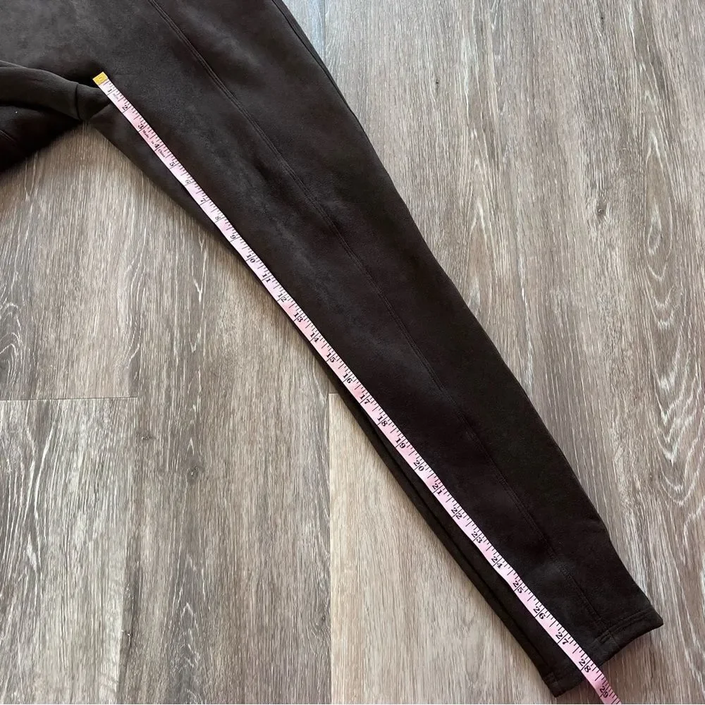 SPANX chocolate brown faux leather leggings‎ women’s size L